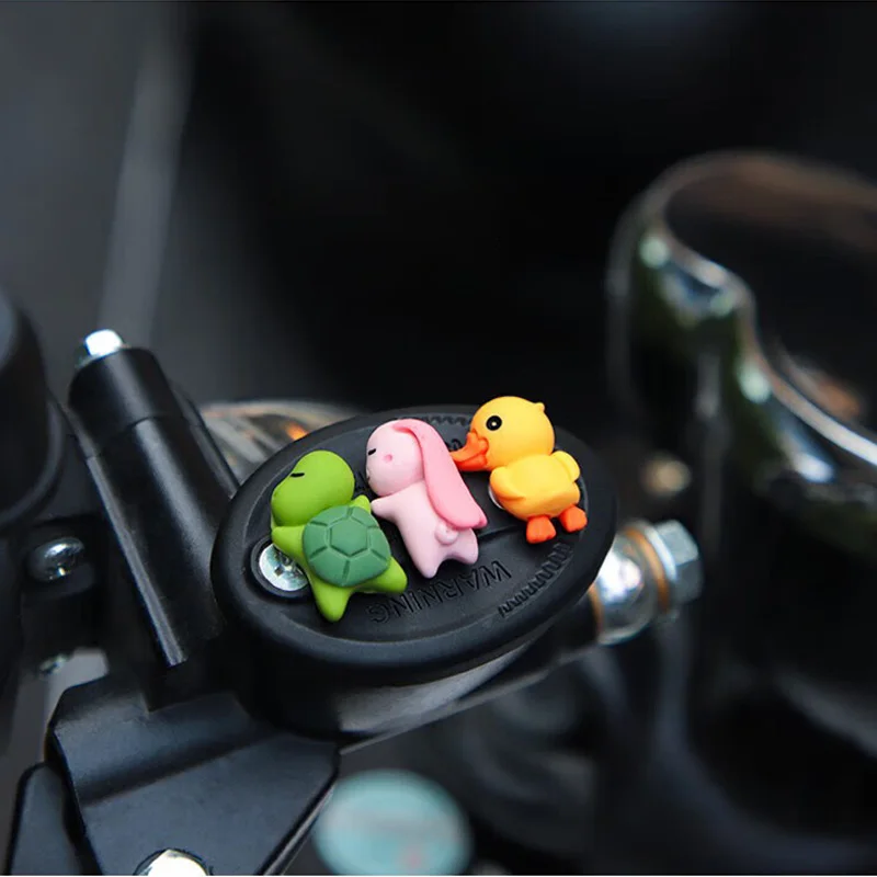 6pcs Cute Animal Ornament Car Center Console Display Screen Ornament Car Rearview Mirror Bike Little Turtle Cute Pendant Doll view 5