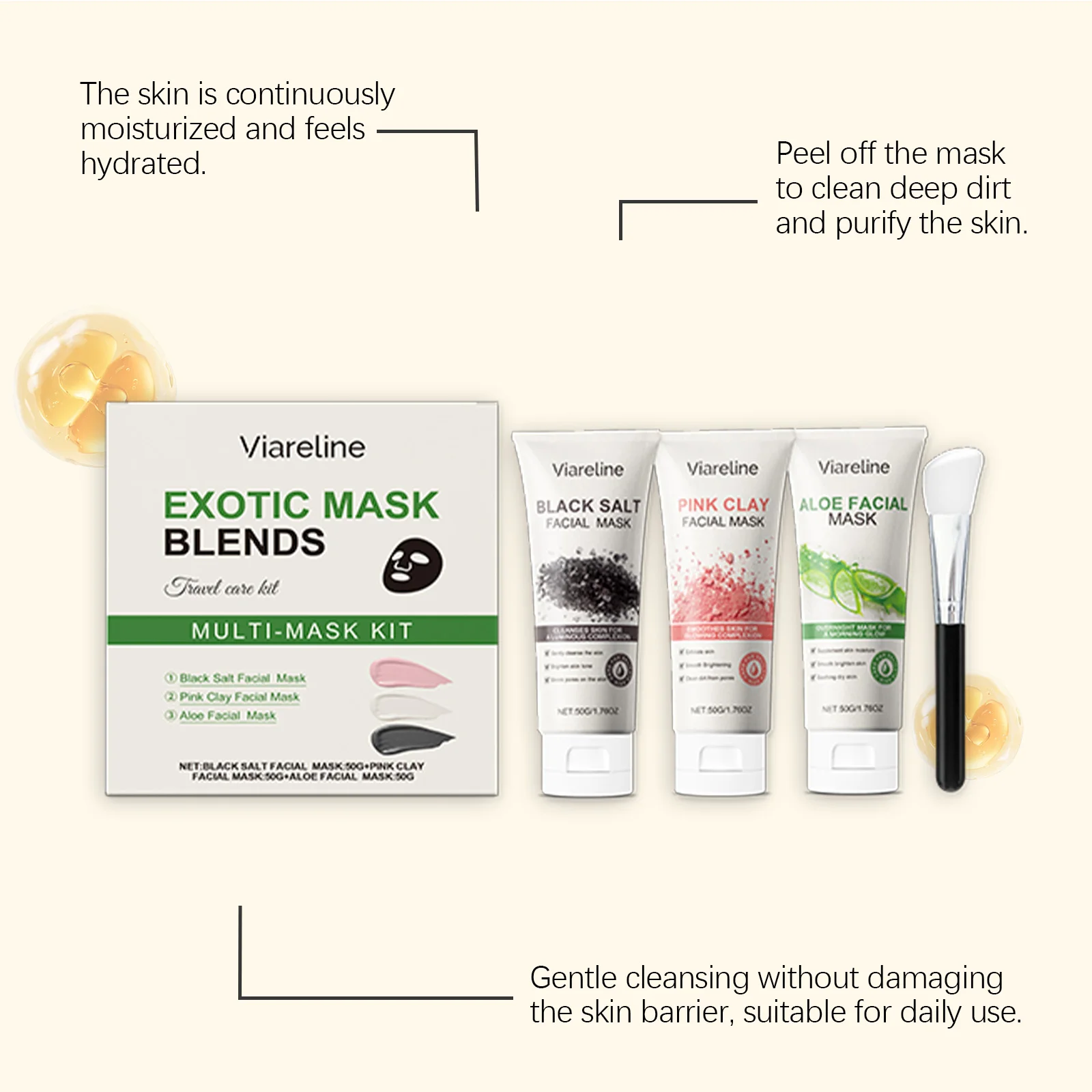 

Viareline Natural Face Peel Mask Deeply Remove Pore Dirt Improve Hydration Reduce Dryness Roughness Nourishing Multi Apply Mask