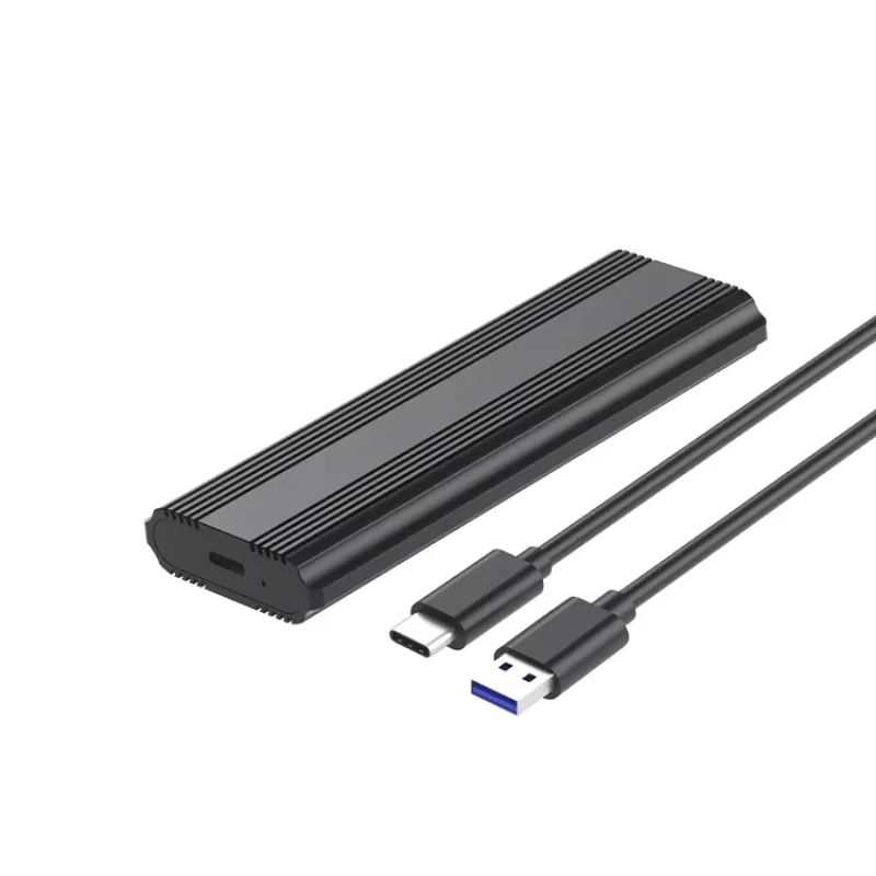 2026 Hot！ Mini M.2 NVMe Single Protocol Portable Aluminum Alloy Black SSD Enclosure with USB 3.1 for SSD