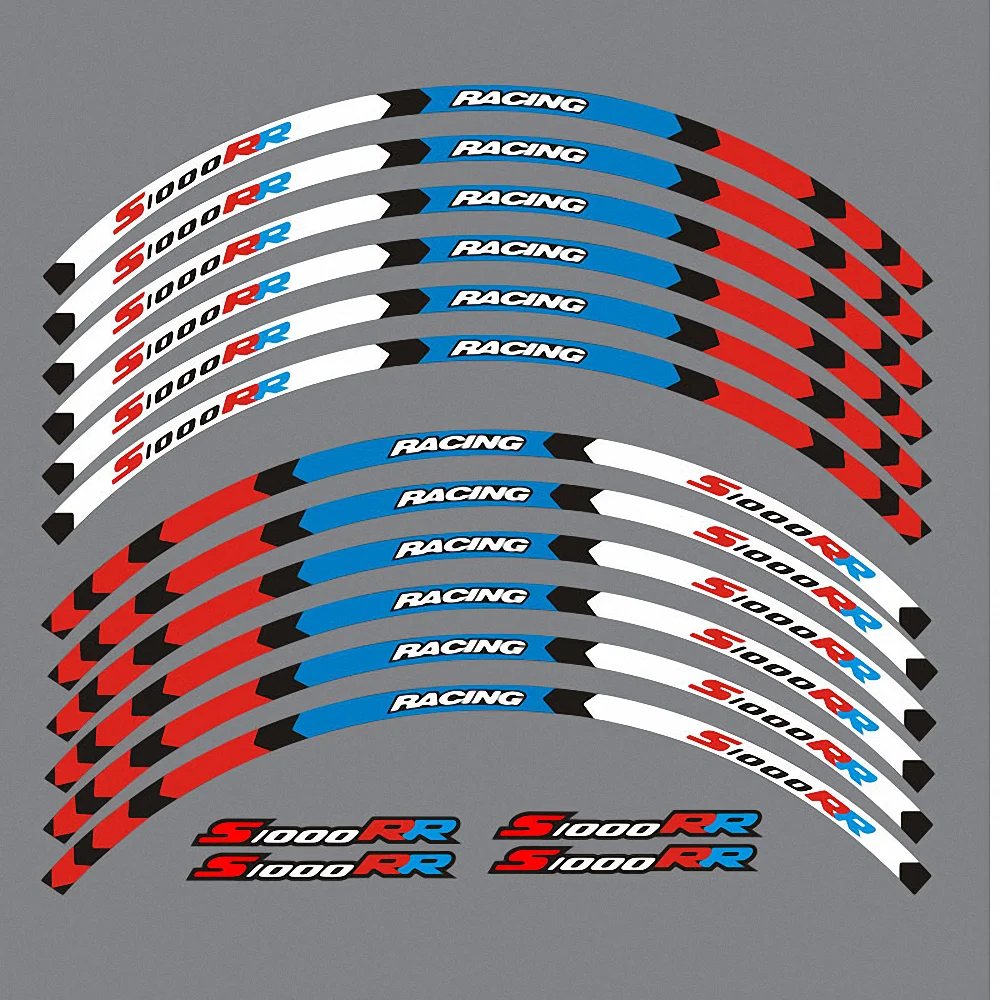 S1000rr反射ステッカー,オートバイアクセサリー,BMW s rr s1000 1000, 2012, 2019, 2023用の赤と白のステッカー