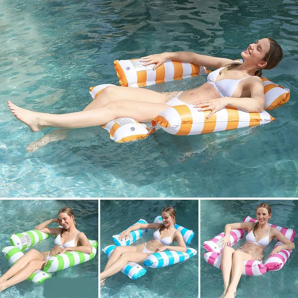 

Summer Inflatable Water Hammock Recliner Adjustable Floating Swim Ring Breathable Portable Swimming Pool Party Toy