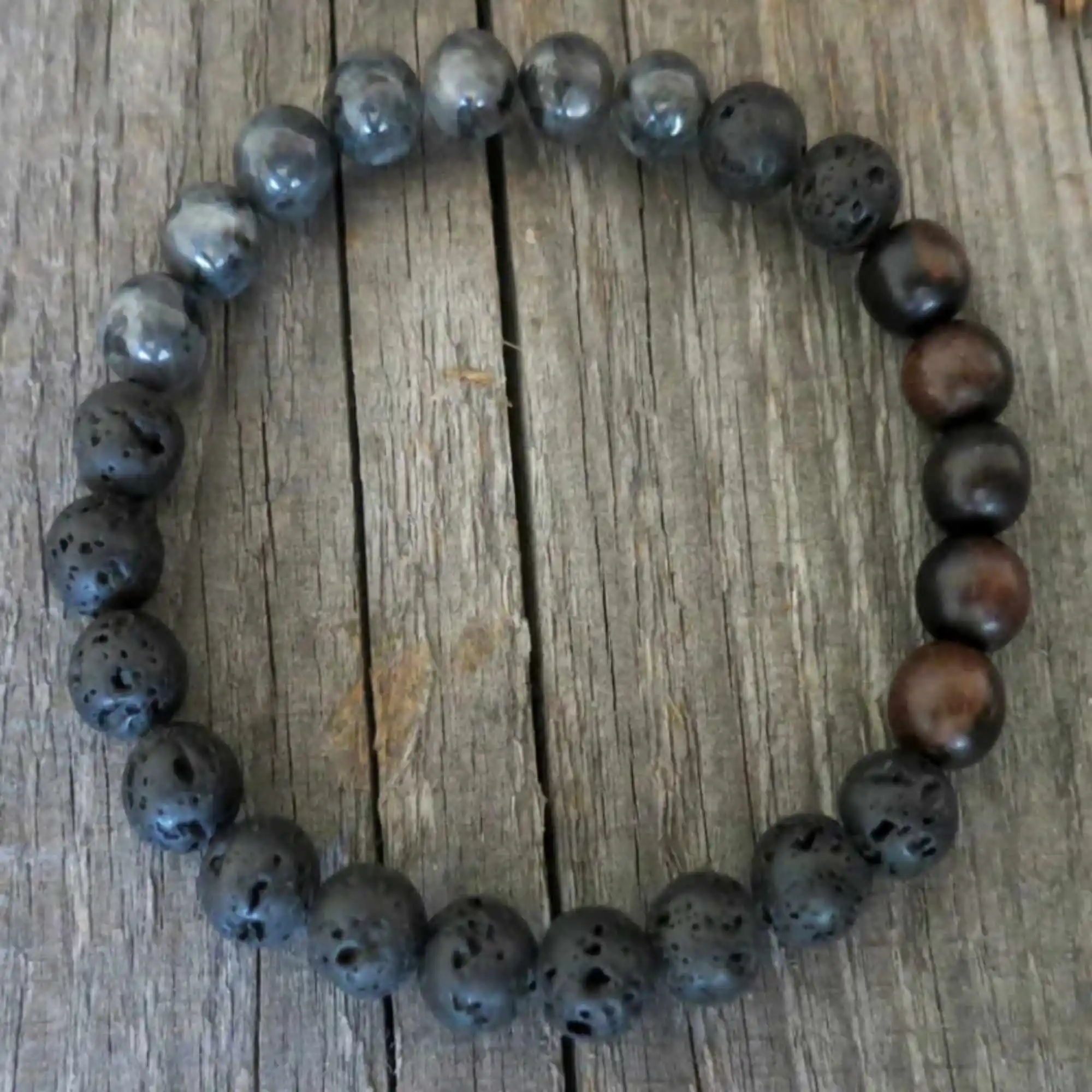 8mm Natural labradorite tiger ebony wood rudraksha  beads Bracelet Bohemia Gift Cuff Yoga Taseel Bless Mental Beaded Prayer