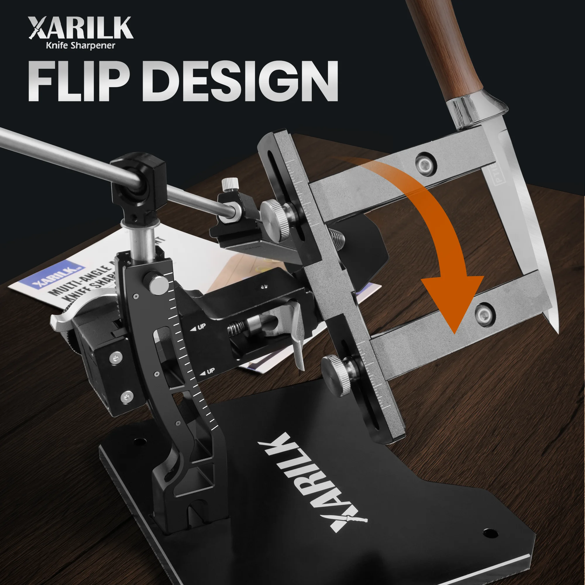XARILK  Professional Aluminium Knife Sharpener, GEN3 Guided Knife Sharpening System, Knife Sharpening Kit with 3 Diamond Plates