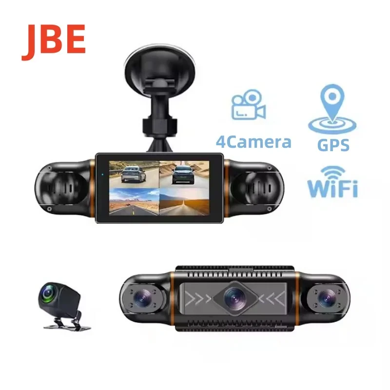 

Car Dash Cam 4 Channel Black Box With GPS WIFI FHD 1080P Front Driving Camera Left Right Rear Night Vision 24H Parking Monitor