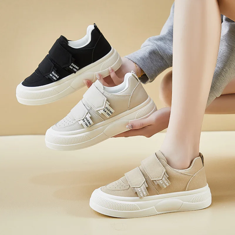 2025 primavera nova velcro sapatos femininos versão coreana ins estudantes do sexo feminino plataforma aumentando sapatos casuais zapatos para mujeres