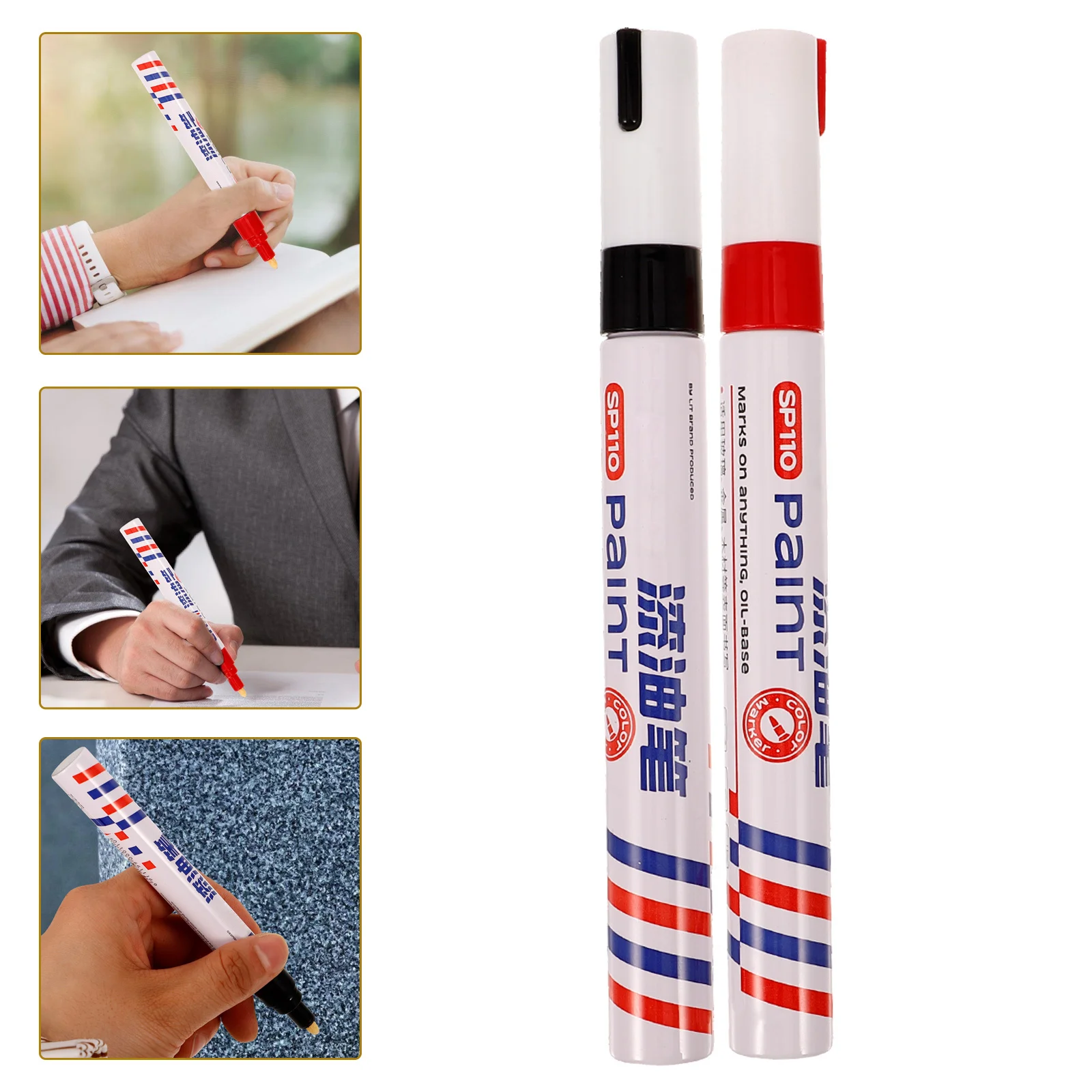 

2Pcs Tablet Inscription Repair Kit Fast Drying Strong Coverage Touch Up Pen for Monument Writing on Metal Glass Wood Stone