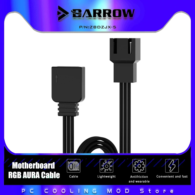 Barrow LRC2.0 5V 3PIN Motherboard AURA SYNC LED Control Cable Adapter For All Barrow's Lighting Products ZBDZJX-5