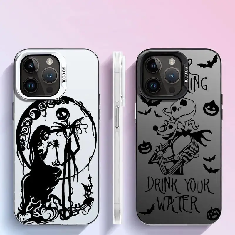 Etui na telefon Apple iPhone 11 13 15 Pro Max 14 Plus 12 16 Silicone Shockproof Funda Disney The Nightmare Before Christmas