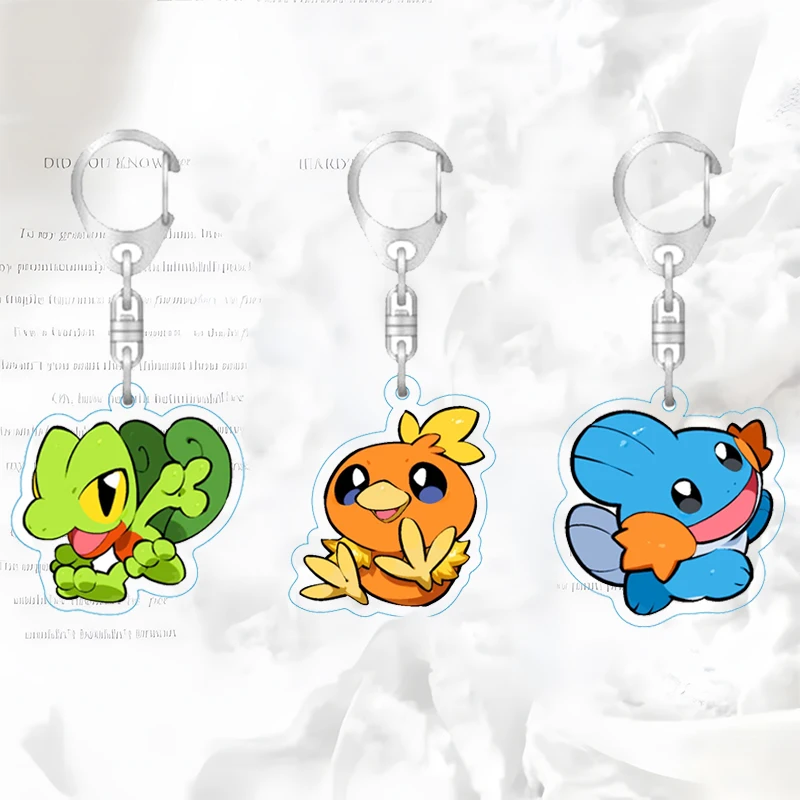 

Gardevoir Pocket Monster Keychain Acrylic Double-sided Treecko Torchic Keyring Portable Decor Cartoon Character Festival Gift