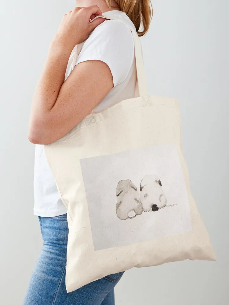 

Water colour lop bunny art Tote Bag Shopping bags eco bag folding shopper bags for women tote bag men's