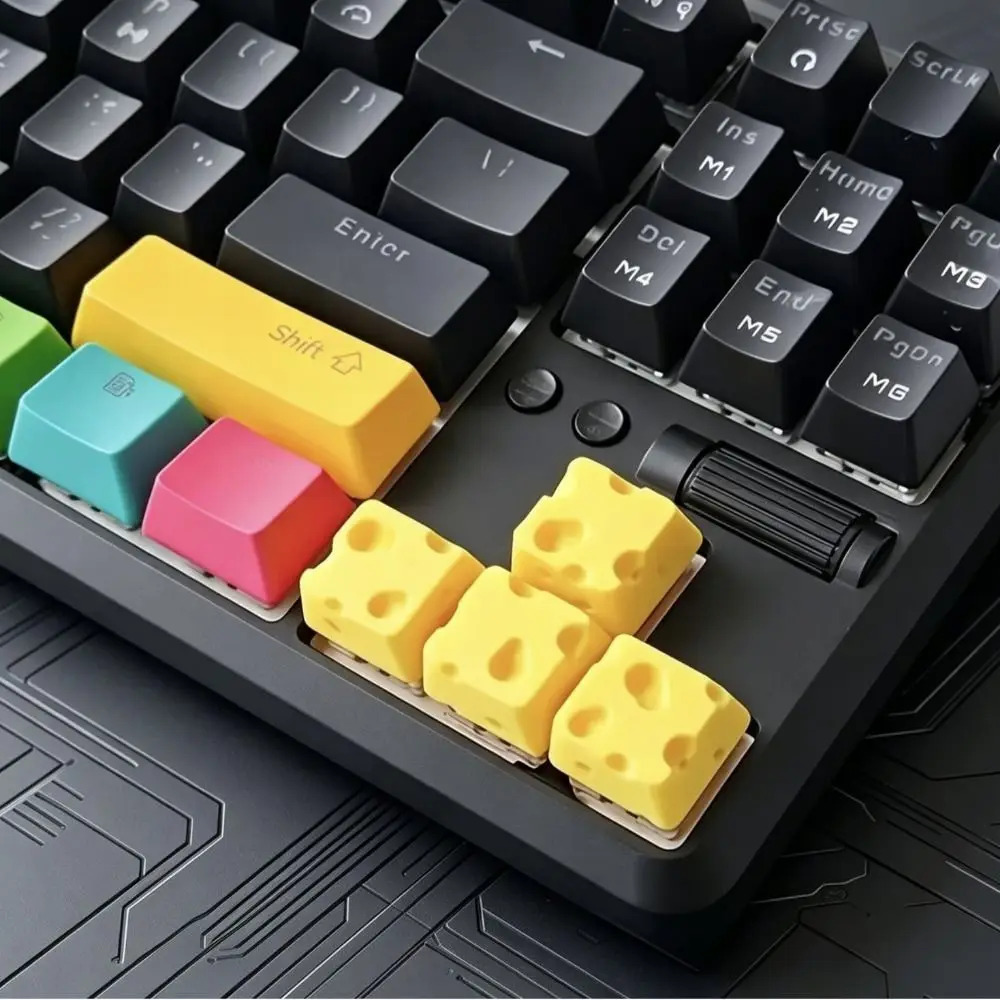 4pcs 3D Printing Chesse Cake Keycap Universal Food Shaped Cheese Artisan Keycap Creative Design Personality