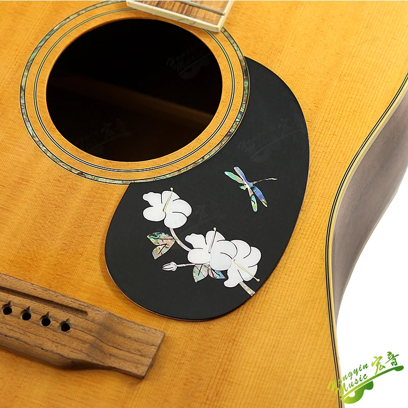 Color shell sealant protection board inlaid with true color shell rose lily guitar protection board accessories stick panel prot