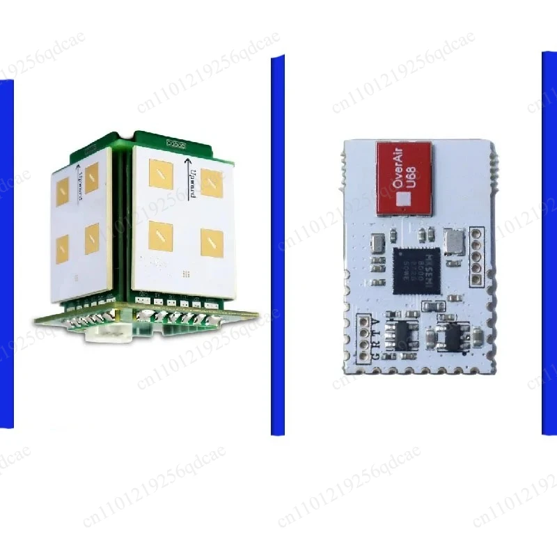 UWB Module Ranging Azimuth Elevation Angle Positioning Base Station Tag PDOA Tracking Cart AOA Positioning 4-Antenna System