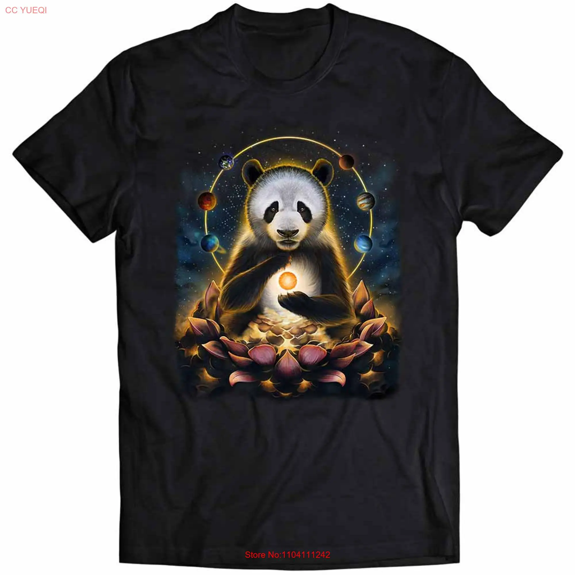 Giant Panda Reached Spiritual Enlightenment and Universe  Boys Girls Youth T Shirt PrintStarT long or short sleeves