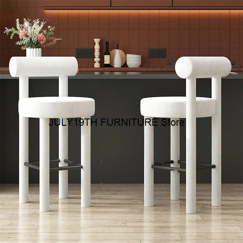 Sillas de Bar minimalistas modernas, taburete de Bar ligero de terciopelo de lujo, tocador de maquillaje para el hogar, taburetes altos, mesa alta, silla de Bar