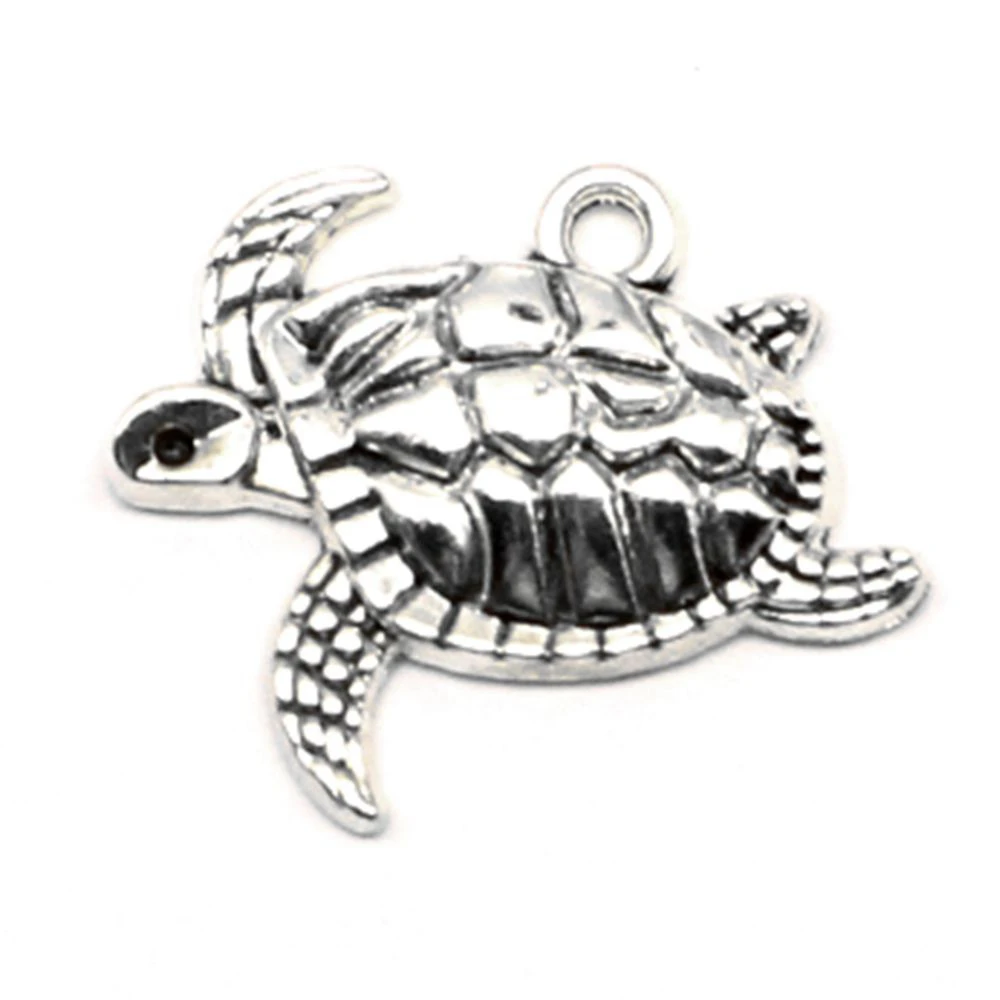 100pcs Wholesale Jewelry Lots Turtle Charms Pendant Supplies For Jewelry Materials 18x20mm