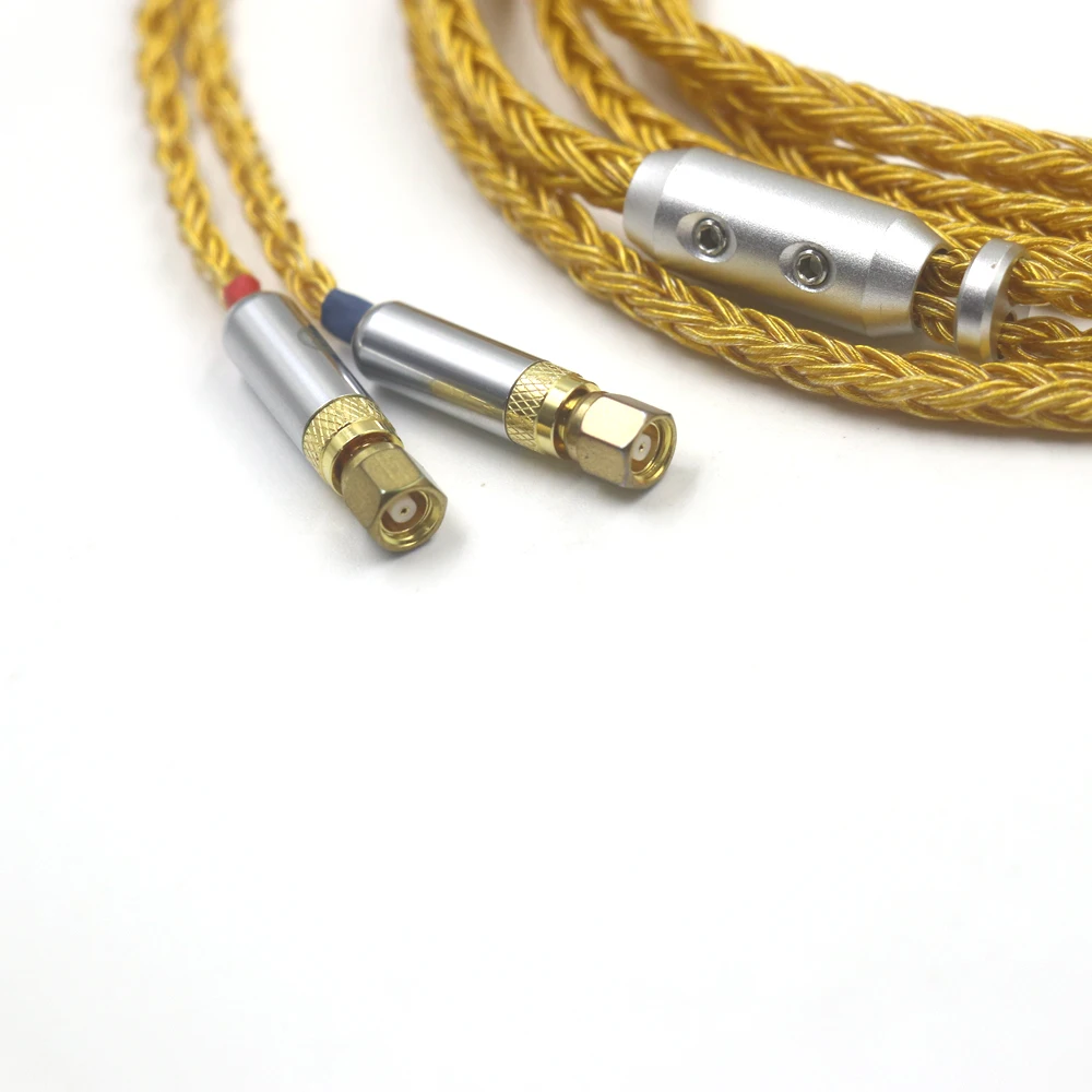 كابل ترقية سماعة الرأس Haldane 16 Core 99% 24k مطلي بالذهب OCC لـ (مع المسمار) Hifiman HE6 HE5 HE400 HE500