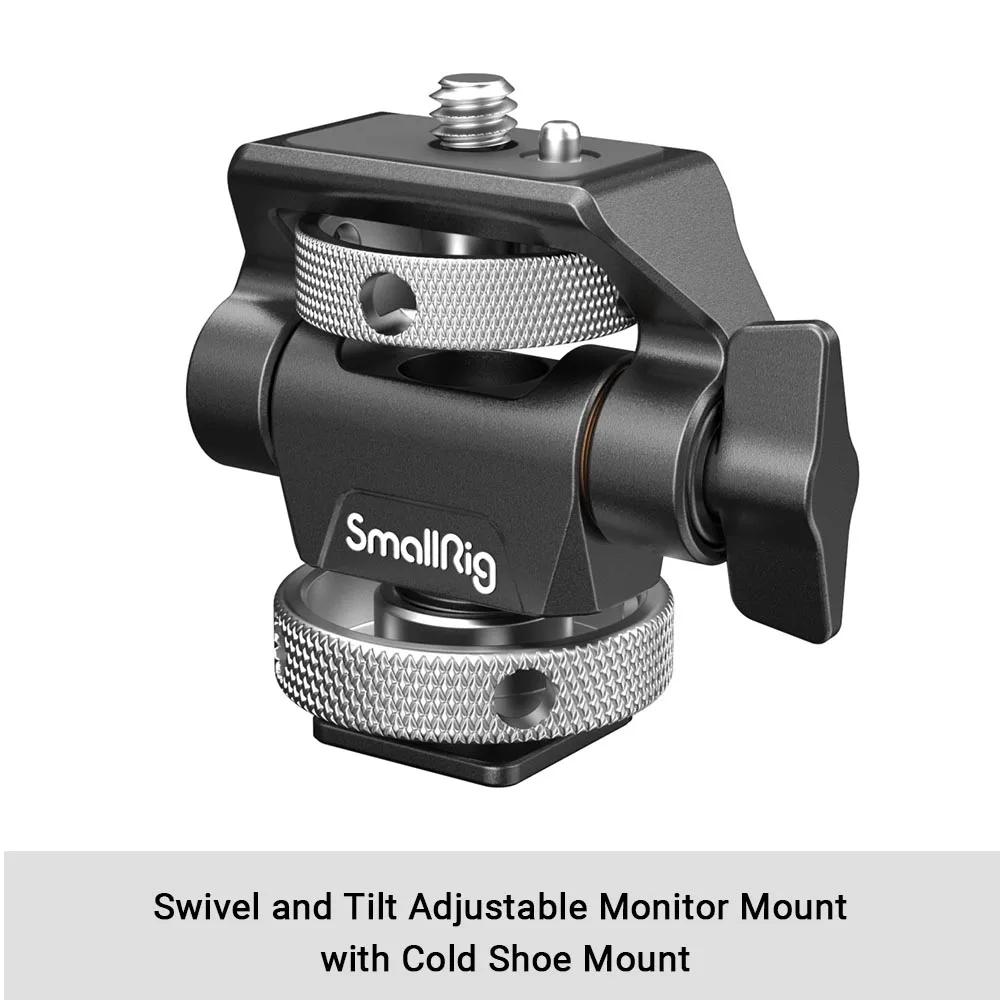 SmallRig DSLR-cameraklem Draaibaar en kantelbaar Verstelbare monitorhouder met schroeven Mount voor monitorflitslicht DIY-bevestiging 2903B