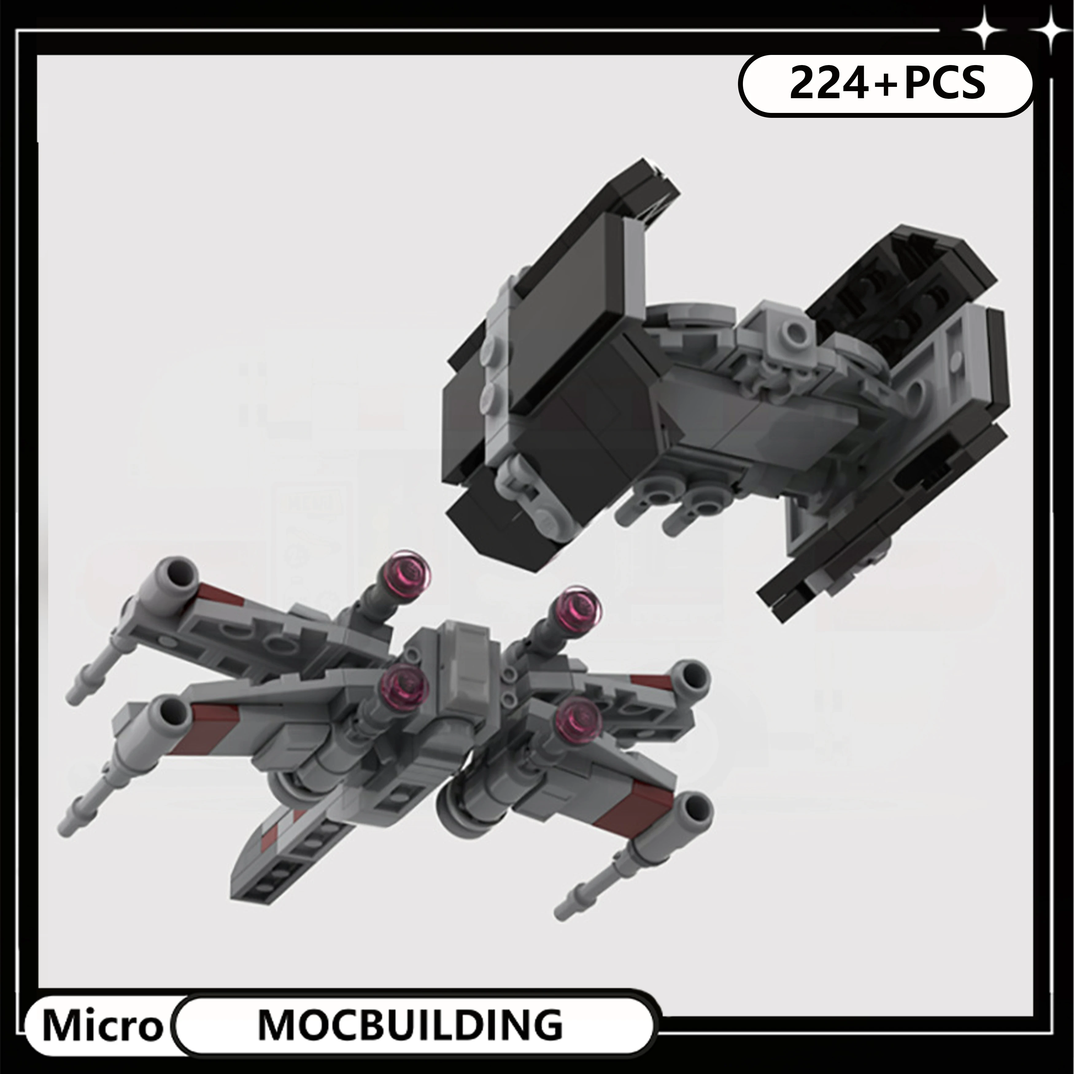 DIY MOC Micro Starship Model Kit, Creative Sci-Fi Spaceship Mini Building Blocks, Collection Display DIY Assembly Toy Xmas Gifts