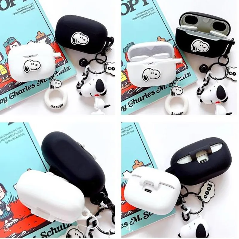 MINISO Snoopy Earphone Case for JBL T230NC/T130NC/ 200TWS ENDURANCE RACE/Wave Beam Silicone Wireless Earbuds Cover With Keychain