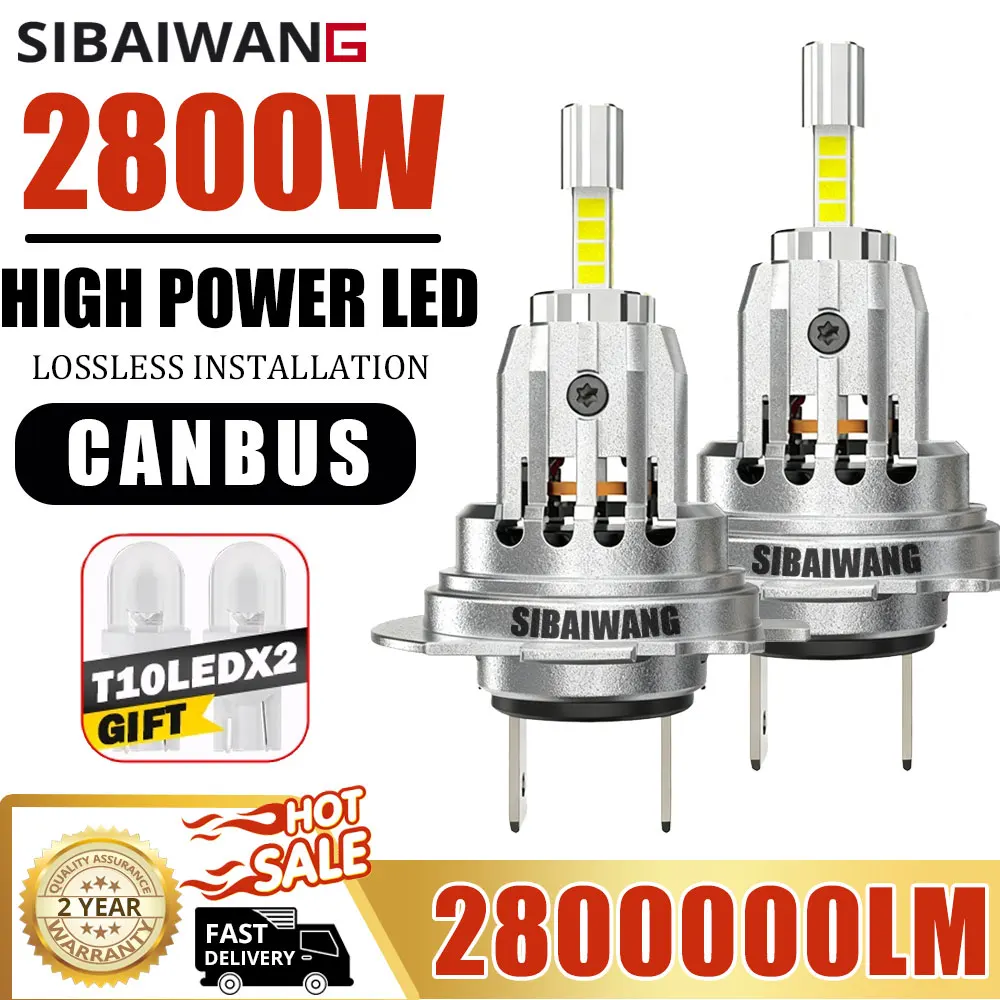 360 H7 LED Light Bulb  for Car Headlight Canbus 2800W Automobile Motorcycle H4 Led Headlamp Fog Lamp 12V 24V Plug&Play 2800000LM