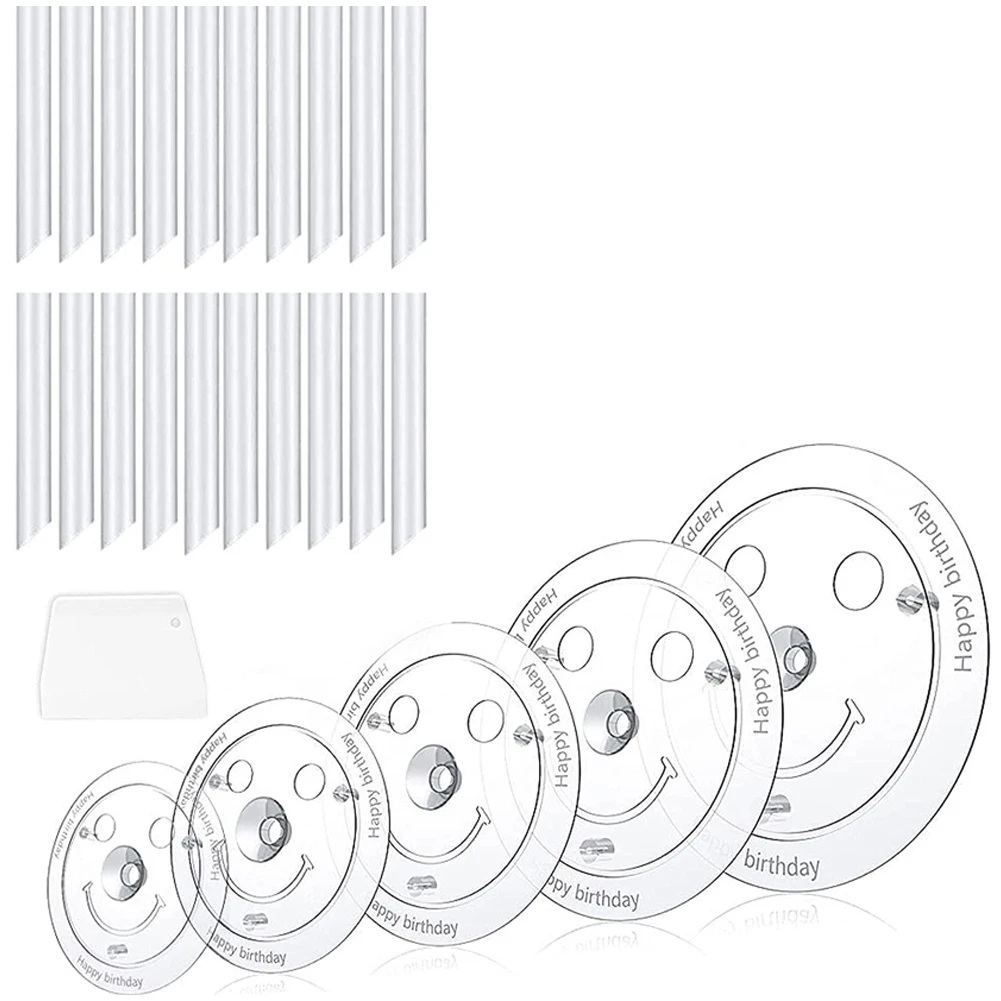 Cake Supports for Multi-Tier Cakes Cake Stand 5 Levels (9/12/16/20/26cm)) with 20 Plastic Dowel Rails Cake Supports