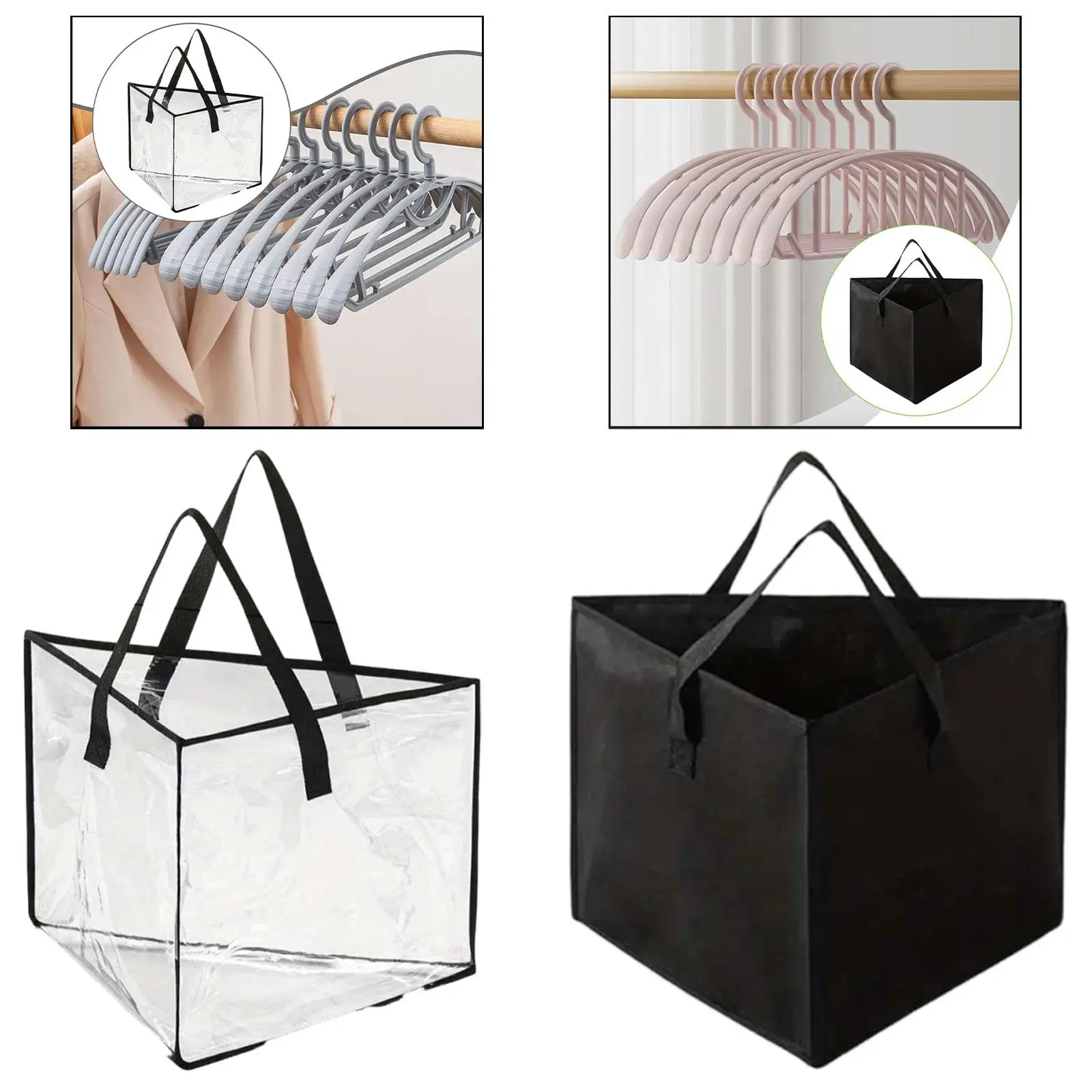 Clothes Hanger Organizer Bag,Lightweight Space Saving Foldable,Storage Container Triangle Storage Bag Organizer Box for Closet