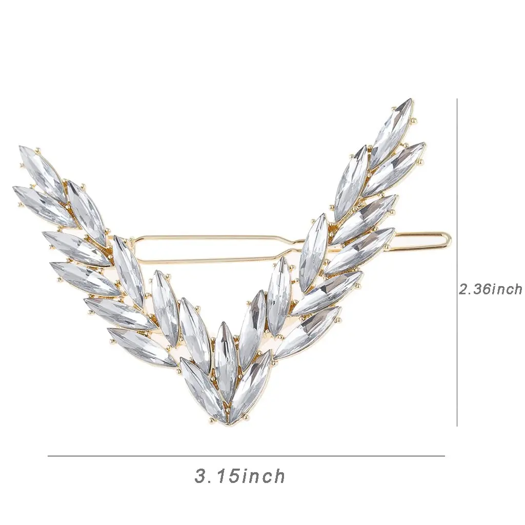 Shiny Rhinestone Hairpin Geometric V-shaped Crystal Hair Clip Barrette for Women Girls Weddings Bridal Headdresses