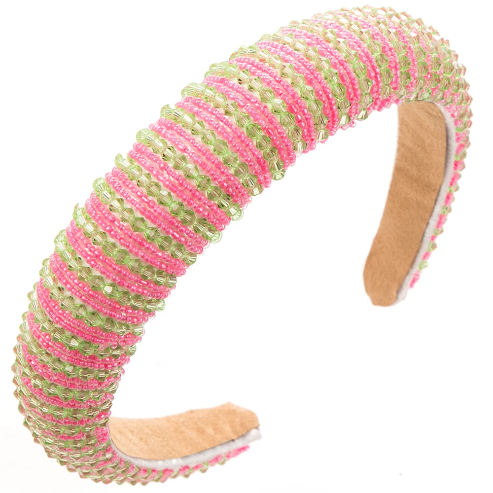 Cross border New Sponge High Head Top Hair Hoop Versatile Colored Crystal Decorative Headband Korean High End Hair Accessories