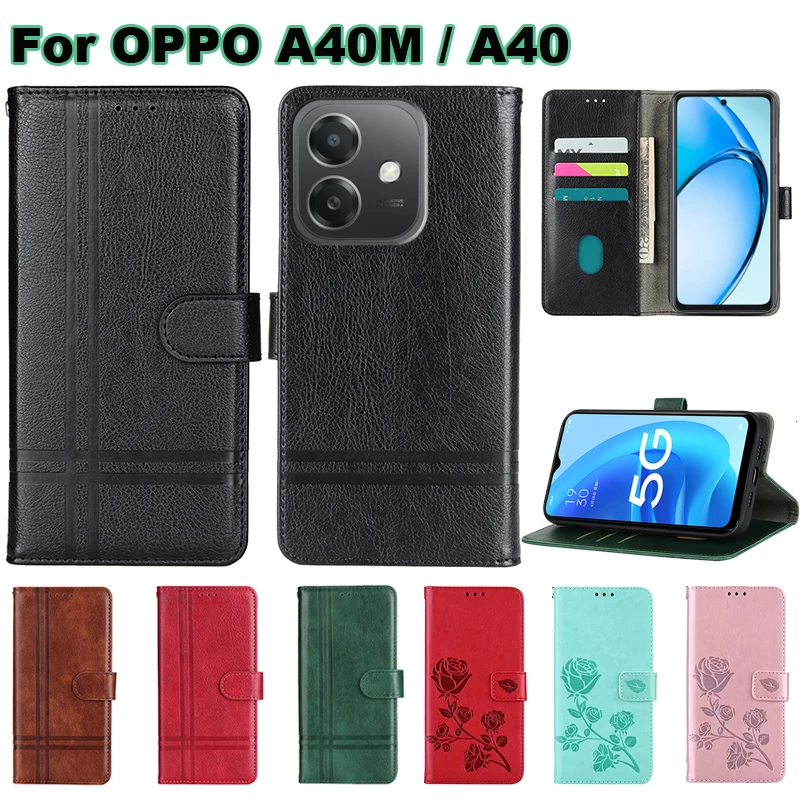 For чехол OPPO A40M CPH2669 Case Leather Cover For OPPO A40 Phone Cases for Coque OPPO A3X 5G CPH2681 Etui For Funda OPPO A3x 4G