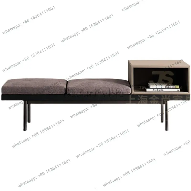 Nordic solid wood shoe changing stool can be placed on the edge, fabric, bedside stool, multi-functional storage storage stool