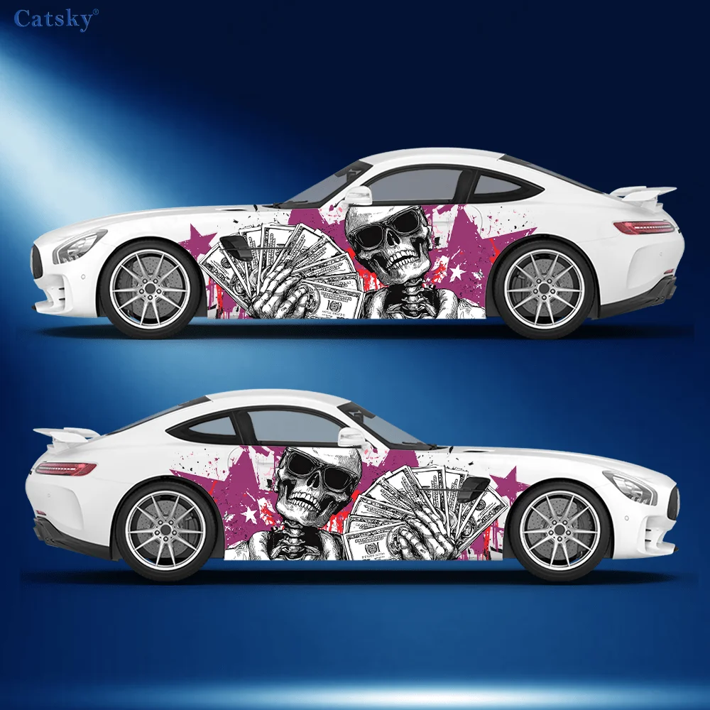 

Скелет денег красочные автомобильные виниловые наклейки самоклеящаяся наклейка из ПВХ подходит для грузовиков внедорожник украшения автоаксессуары подарок