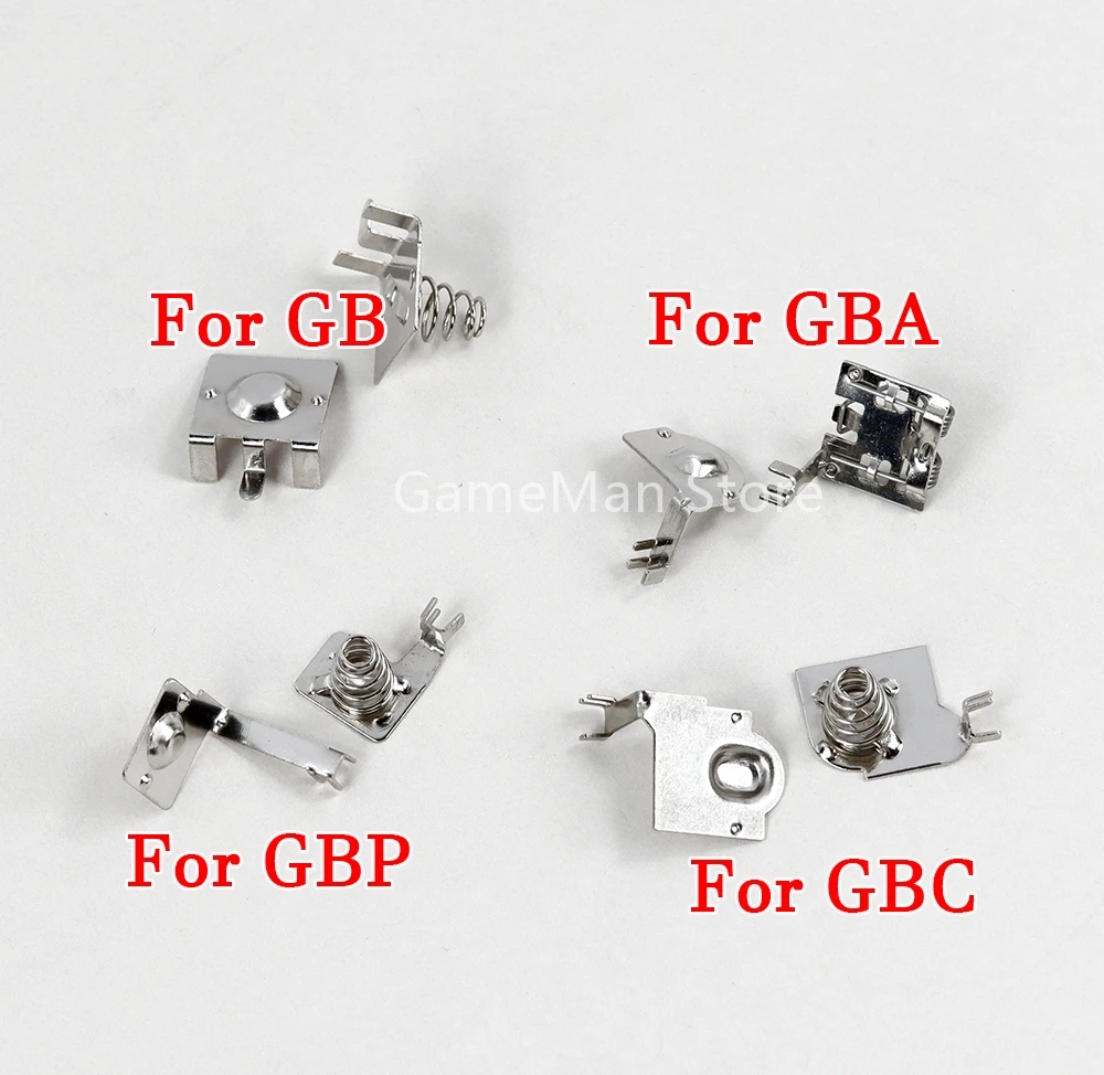 1pair Motherboard Battery Spring for Game Boy GB GBA GBC GBP Battery Terminals Spring Contacts Replacement