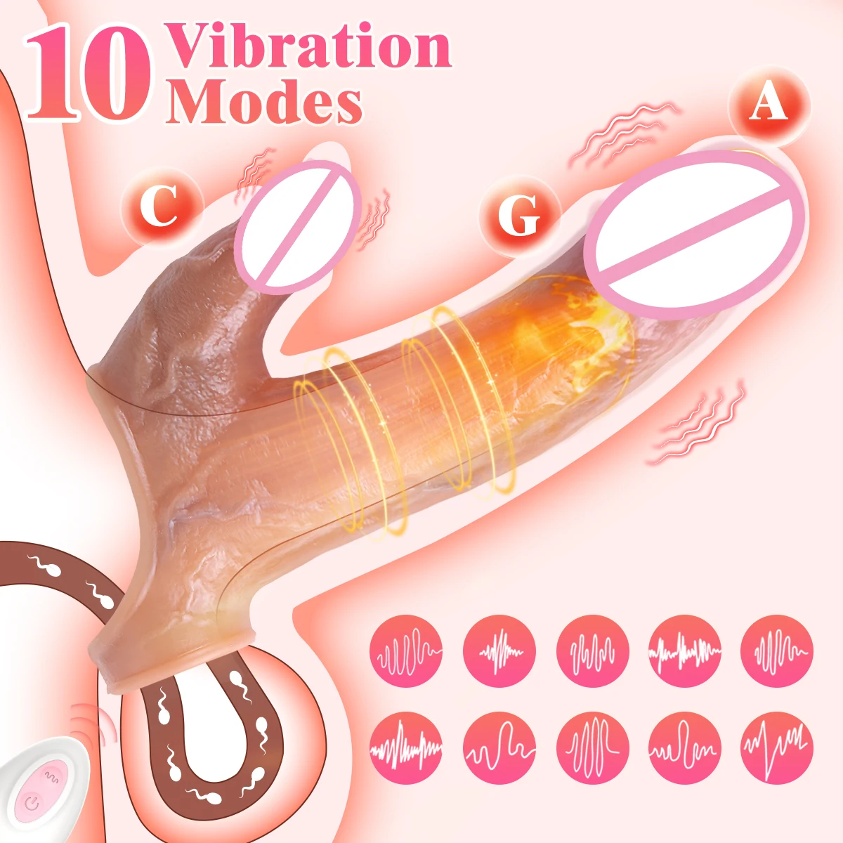 Male Wear Vibrator Penis Sleeve Realistic Penis Enlarger Thicken Cock Ring Sleeve Penis Extender Dildo Adult Sex Toys for Men