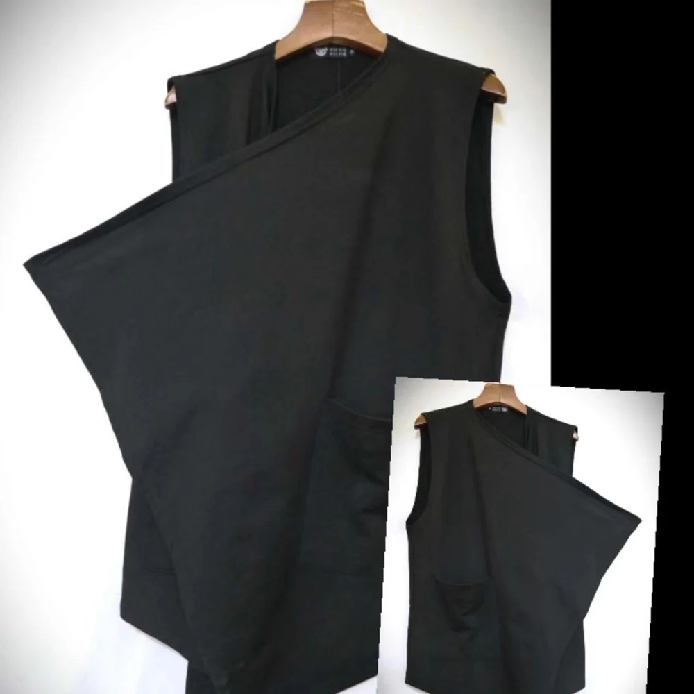 Y2k Cape Luar Gelap Unisex Fashion Musim Panas Streetwear Fashion Outdoor Klub Malam Remaja Selendang Polos Rompi Rompi Unisex 2025 Baru