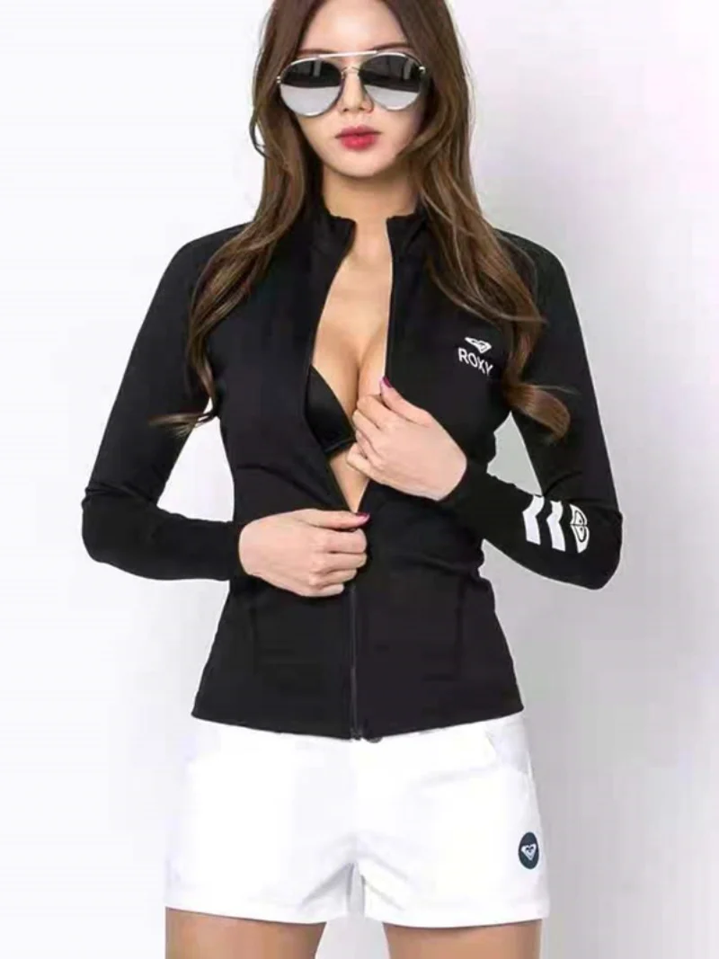 

Женский гидрокостюм для защиты от солнца, корейский стиль, двухсекционный, с длинными рукавами, для плавания и серфинга, быстросохнущий, повседневный, для серфинга