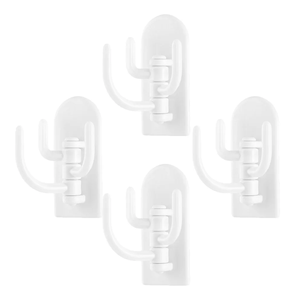 4個入り 頑丈なプラスチック製ドアフック 回転式 キッチン吊り下げオーガナイザー キャビネット収納ホルダー クローゼット用ドアフック