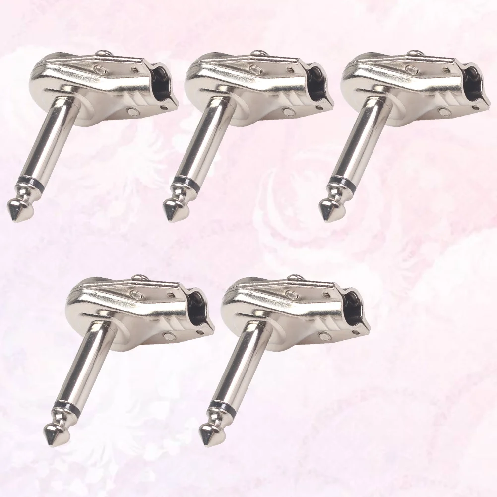 5Pcs 6.35mm Welding Plug Effect Pedal Connector Convert 65Mm to 635Mm Male Adapter for Pedal Saving Guitar