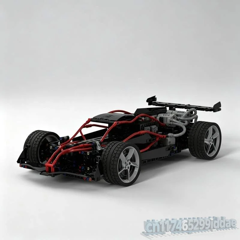 1066PCS Drag Racer High Performance Sports Car Model MOC Custom Puzzle Building Blocks Racing Vehicle DIY Creative Assembly Gift