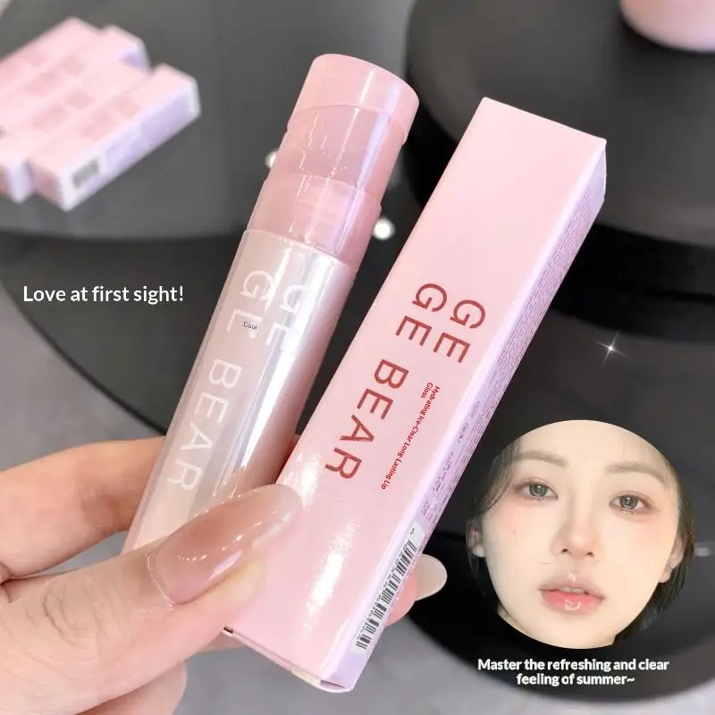 Brilho Labial Gege Bear Water Sense Ice Translucent Color com Efeito Espelho, Hidratante e Puro, para Lábios Macios e com Acabamento de Água, que Mantém a Maquiagem.