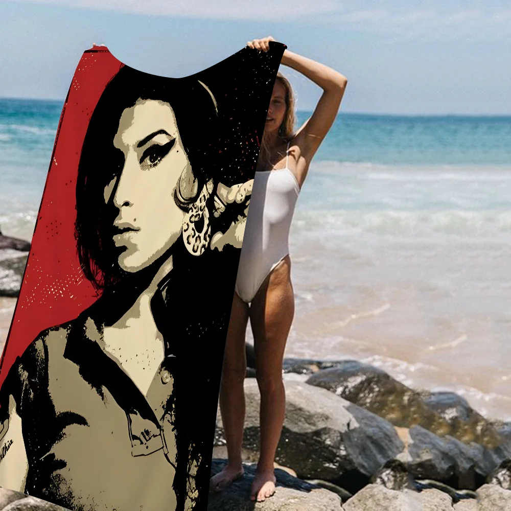 Famous Jazz Singer Amy Microfiber Beach Towel Absorbent Quick Dry Soft Yoga Swimming Resort Mountain Climbing Towel