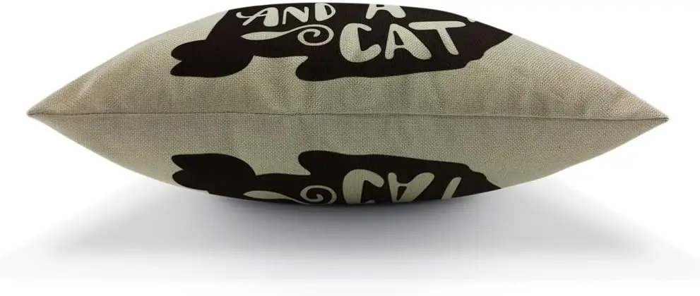 All You Need is Love and a Cat Lover Quote Pillow Covers Decorative Animal Black Cat Throw Pillow Cases