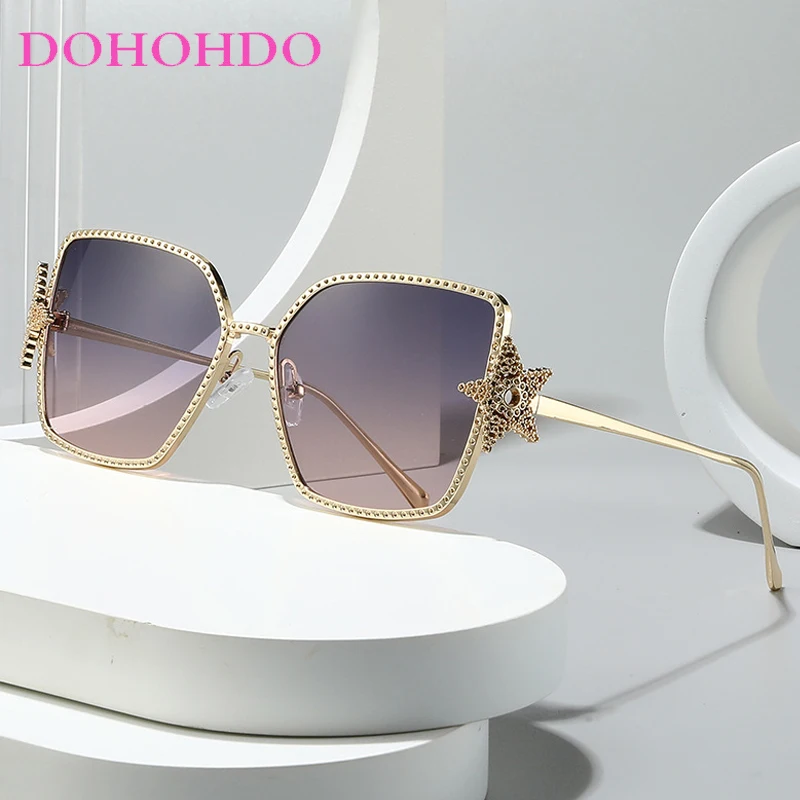 

Luxury Designer Sun Glasses Vintage Trendy Metal Oversized Square Women Men Sunglasses Street Photography Party Eyeglasses UV400