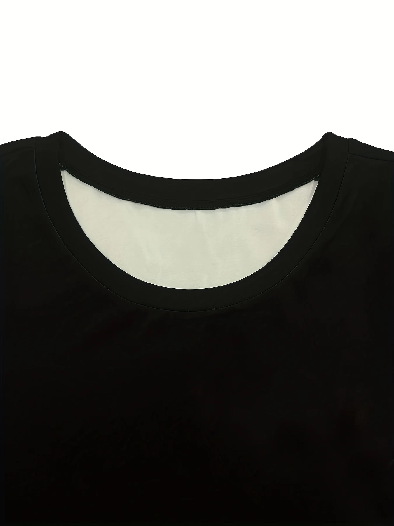 Elegantes Farbblock-T-Shirt in Übergröße, bedruckt, Rundhalsausschnitt, lässiges T-Shirt, perfekte Wahl für Frühling und Herbst, Kleidung in Übergröße.