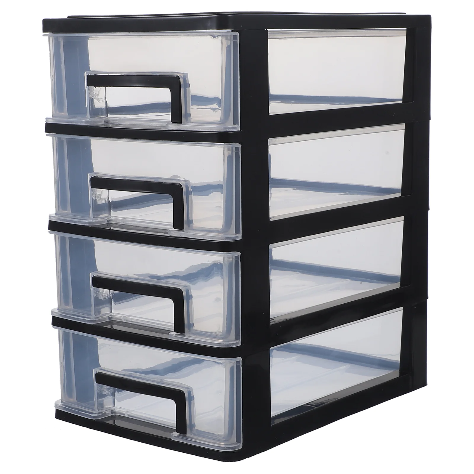 

Multi- Layer Storage Shelf Transparent Desktop Box Drawer Cabinet Multi-layer Containers with Drawers Black