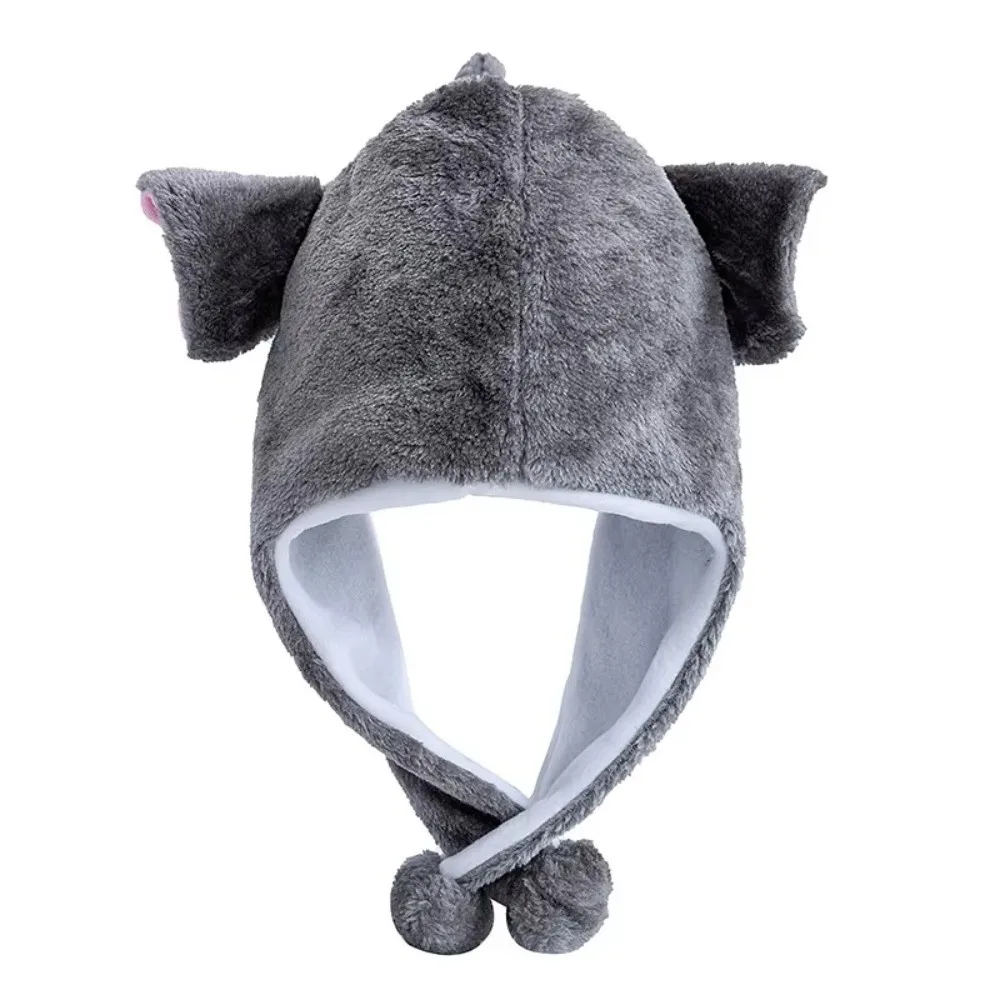 Kawaii Panda Animal Earflap Cap Tiger Pig Plush Beanies Animal Shape 3D Ear Protection Hat Men
