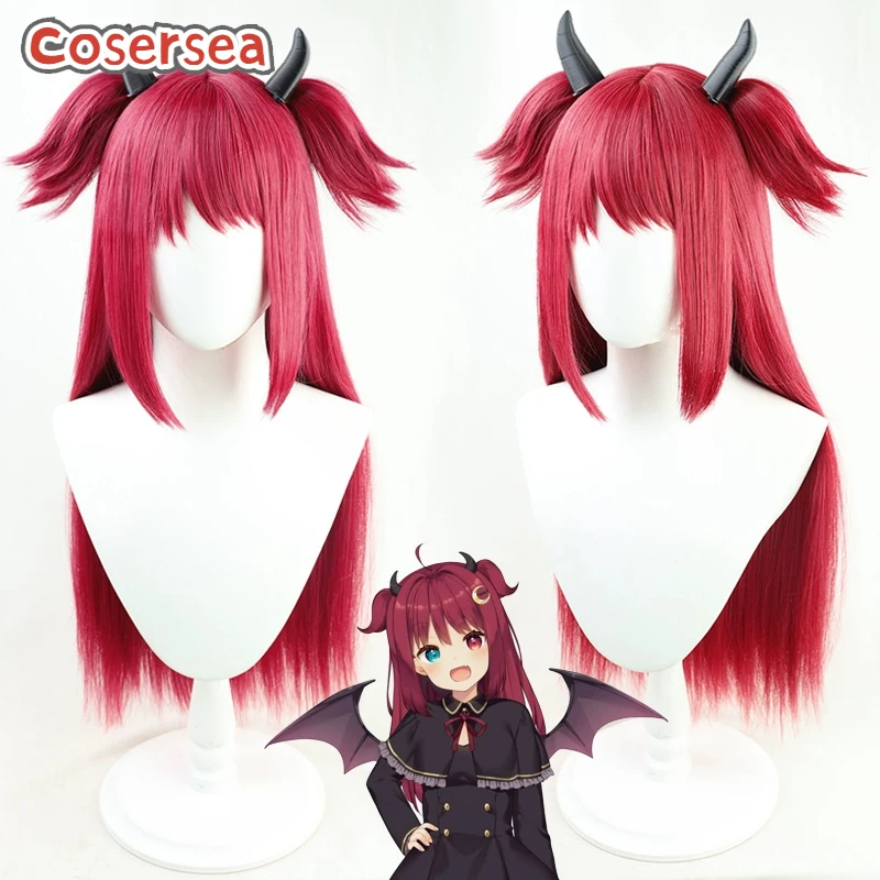 Cosersea Yuzuki Roa Cosplay Wigs Virtual YouTuber Yuzuki Roa 60cm Long Straight Wine Red Cos Wig Synthetic Hair Heat Resistant