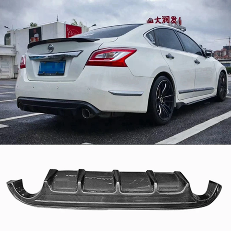 For Nissan Altima 2013-2015 Car Styling Car Acces Good Fitment Carbon Fiber Weave P Style Back Lip Rear Bumper Spoiler Diffuser