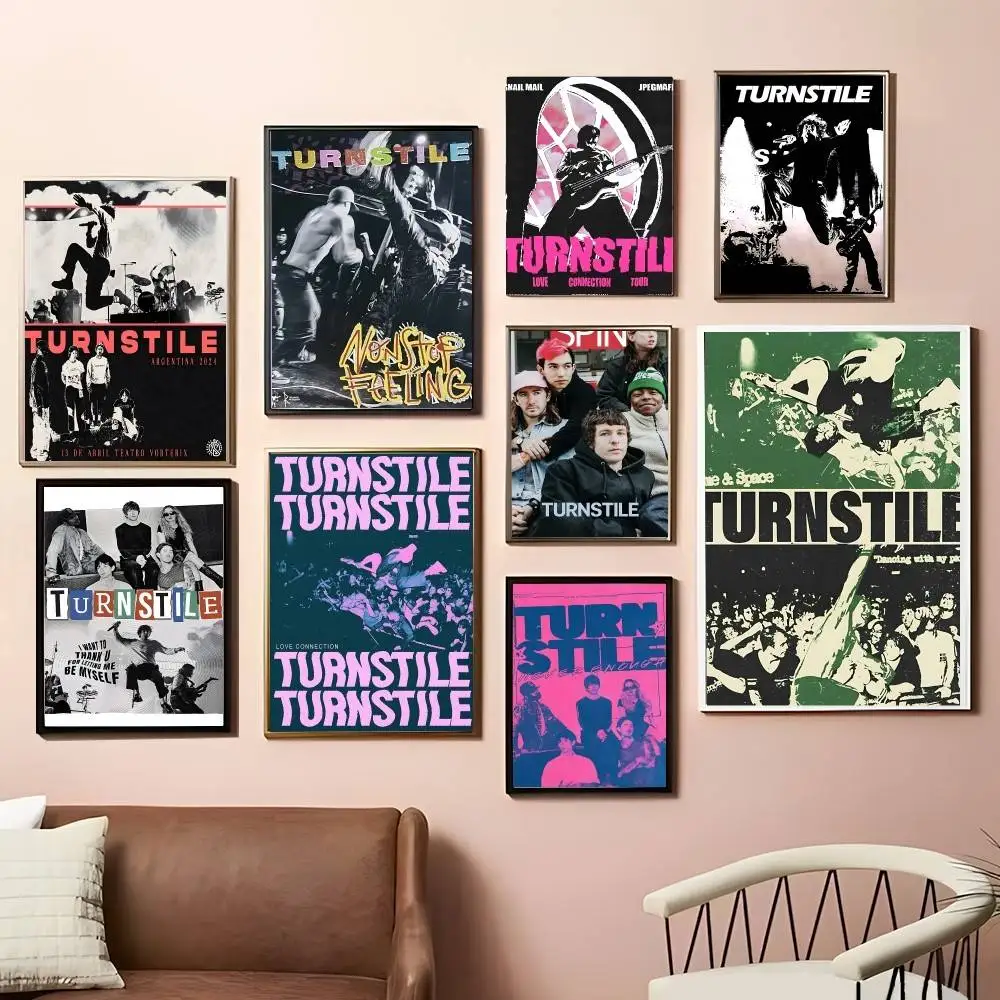 Hardcore Band Turnstile Vintage Posters Sticky Retro Kraft Paper Sticker DIY Room Bar Cafe Kawaii Room Decor