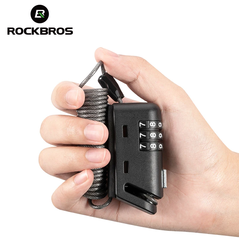 

ROCKBROS Bicycle Mini Lock 3-Digit Combination Password Helmet Lock Anti-rust Lightweight Portable Lock Cycling Accessories